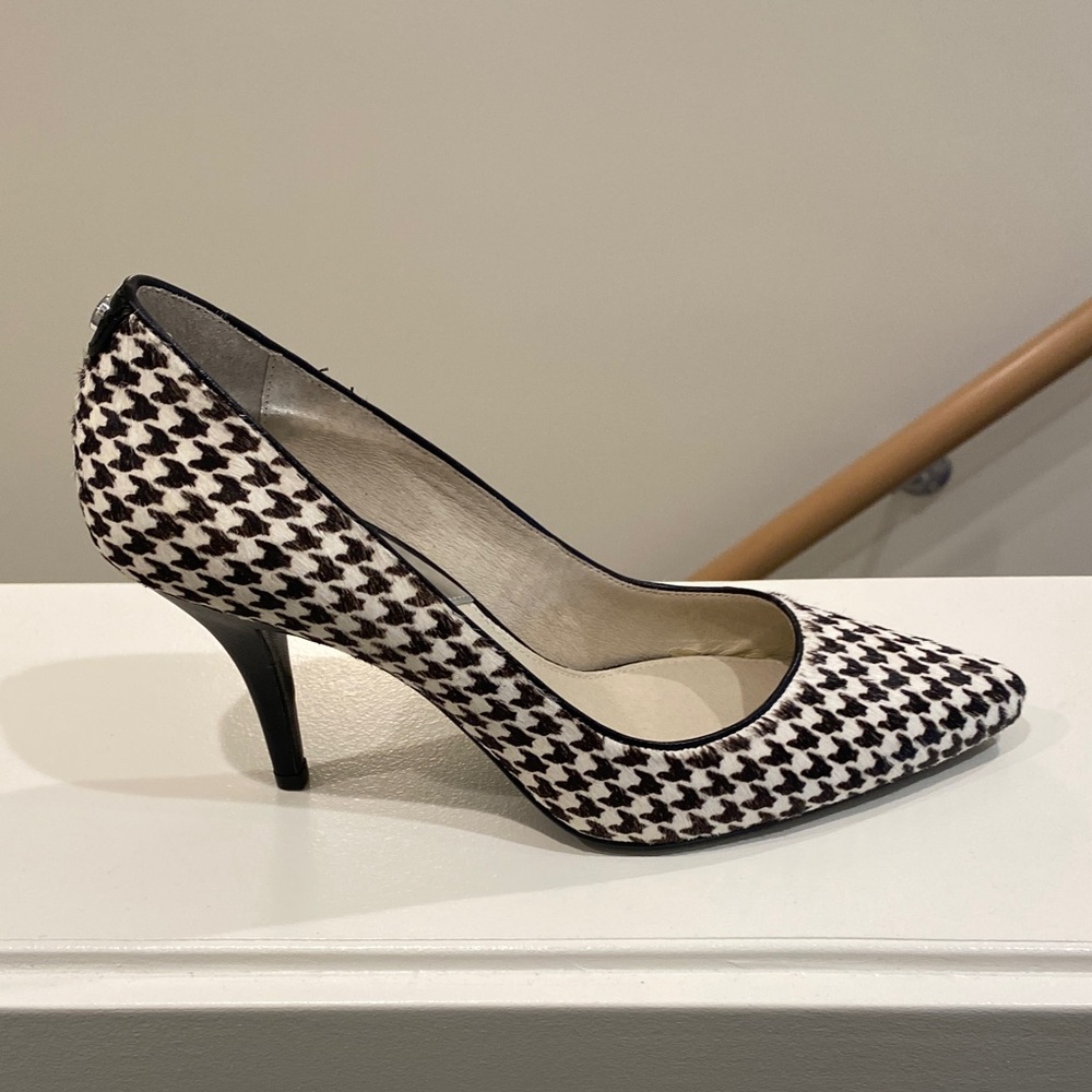 Michael Kors Black and White Houndstooth Heels